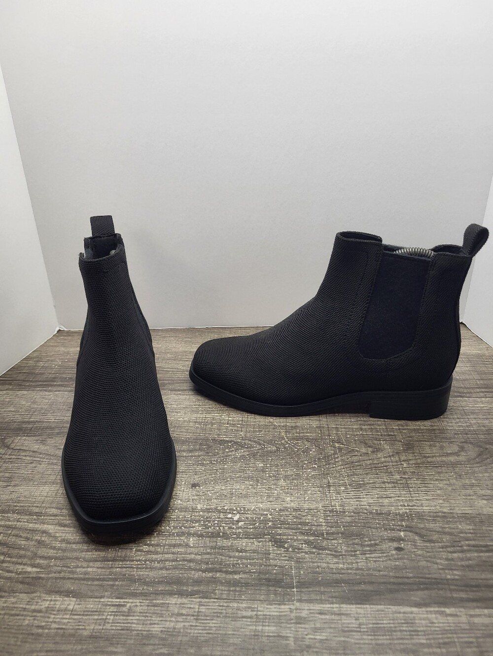 VIVAIA Square Toe Ankle Boots Chelsea Flat Ryan Pro Black Sz 6.5 US. 37 EU